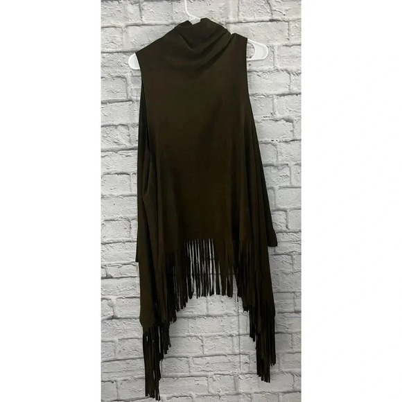 Umgee Faux suede fringe boho festival vest, size M. - Picture 4 of 7